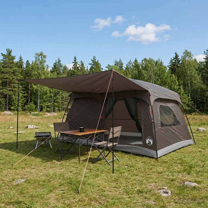 Family Tent Brown Grey 420 x 305 x 200 cm Polyester and Steel