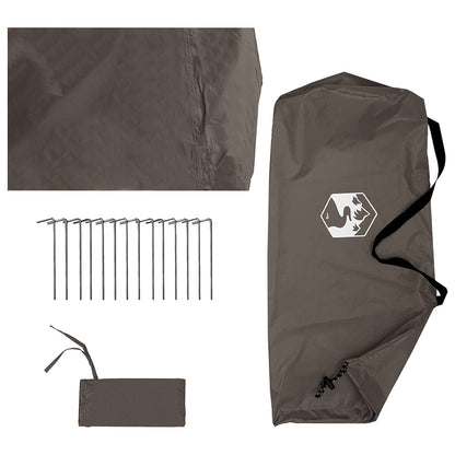 Camping Tarp with Mesh Walls Brown Grey 270 x 210 x 210 cm