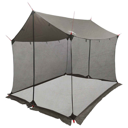 Camping Tarp with Mesh Walls Brown Grey 270 x 210 x 210 cm