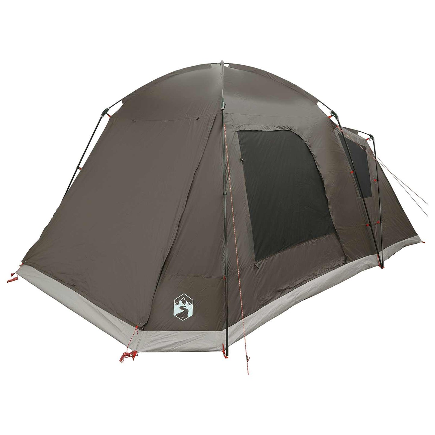 Cabin Tent with Roof Brown grey 8-Person Polyester and Steel