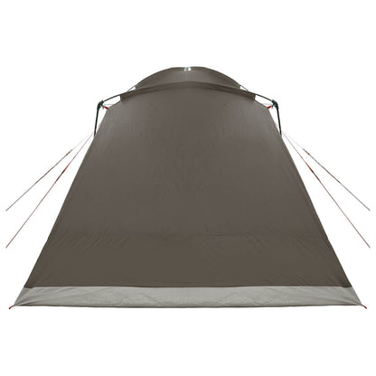 Cabin Tent with Roof Brown grey 8-Person Polyester and Steel