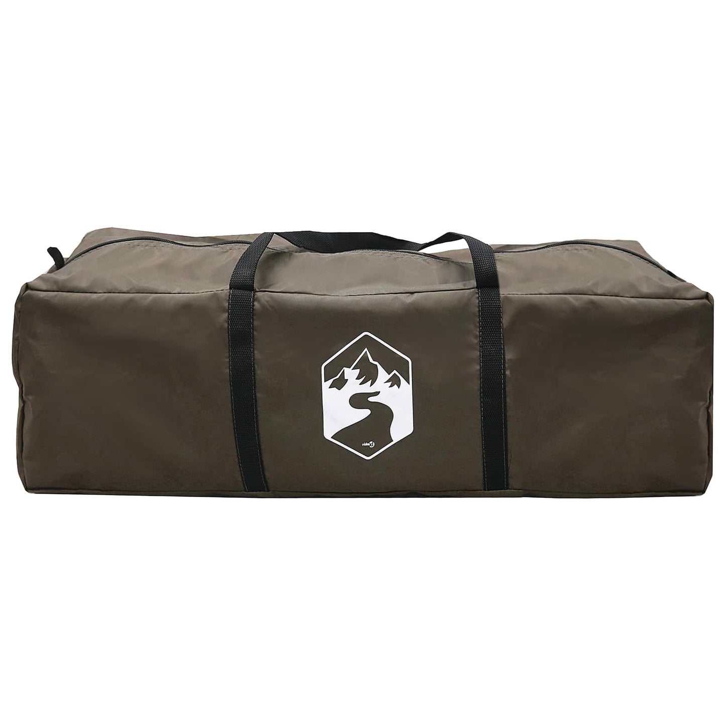 Cabin Tent with Roof Brown grey 4-Person Polyester and Steel