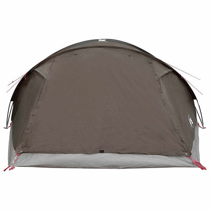 Cabin Tent with Roof Brown grey 8-Person Polyester and Steel