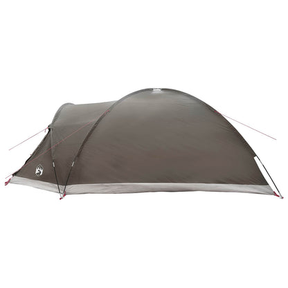 Cabin Tent with Roof Brown grey 8-Person Polyester and Steel