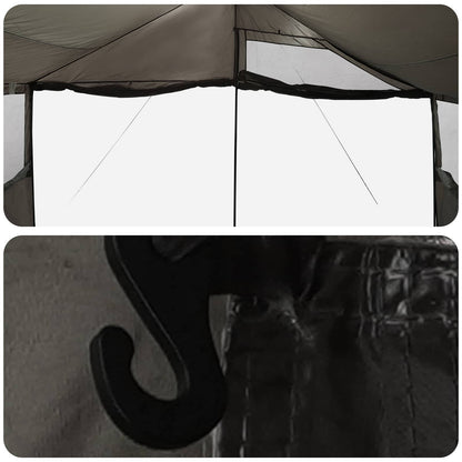 Family Tent Brown grey 450 x 400 x 265 cm Polyester and Steel