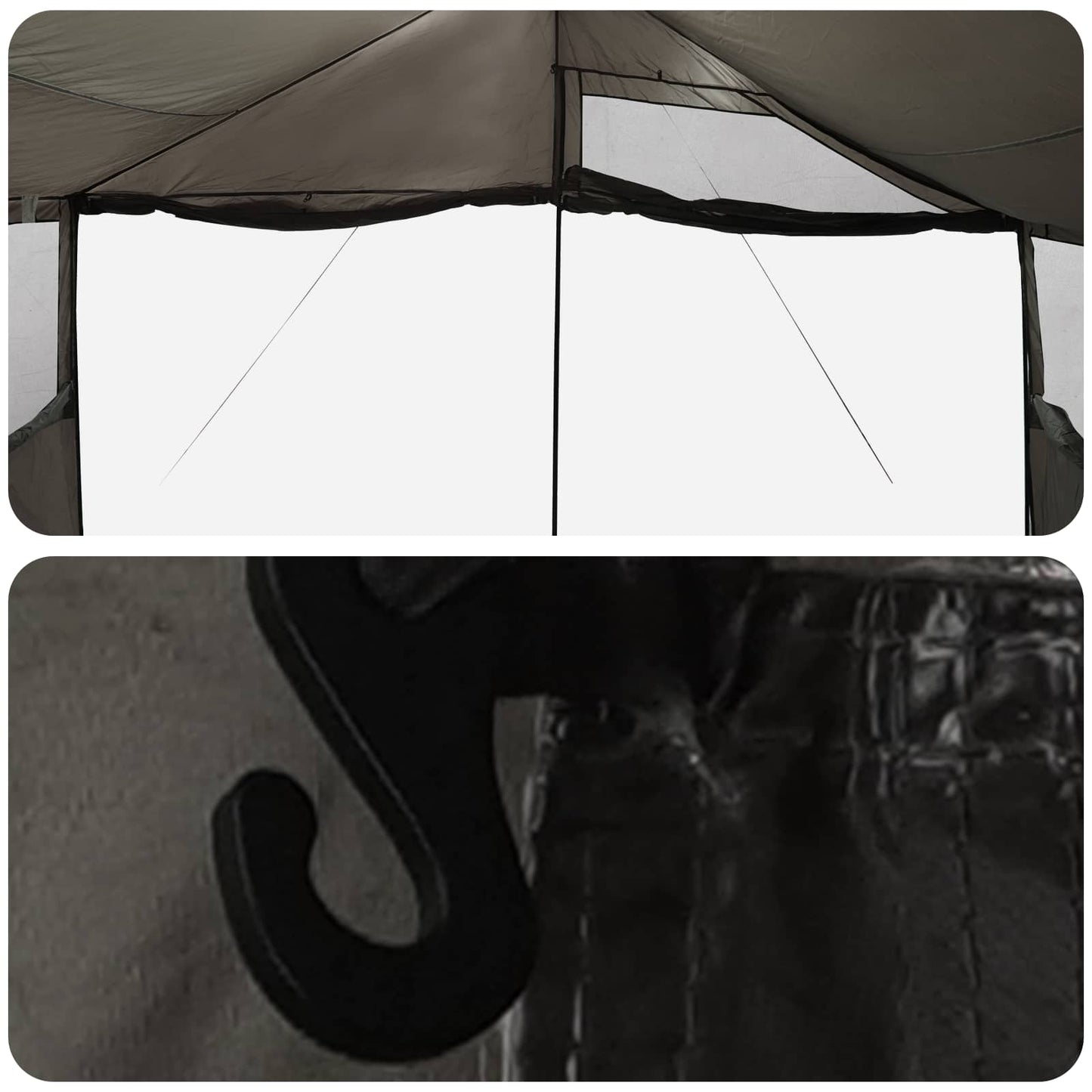Family Tent Brown grey 600 x 400 x 268 cm Polyester and Steel