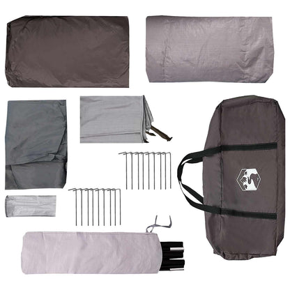 Tunnel Tent Brown Grey 366 x 244 x 198 cm Polyester and Steel