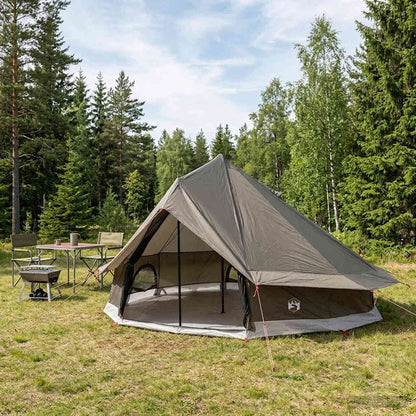 Tipi Tent Brown Grey 700 x 700 x 395 cm Polyester and Steel