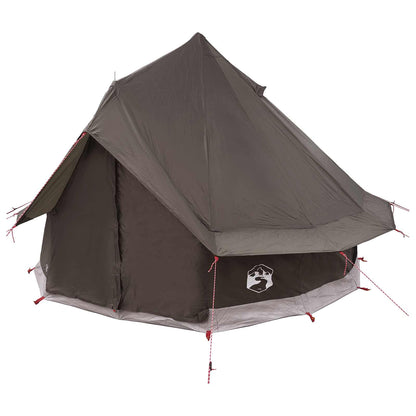 Tipi Tent with Roof Brown Grey 250 x 250 cm Polyester and Steel