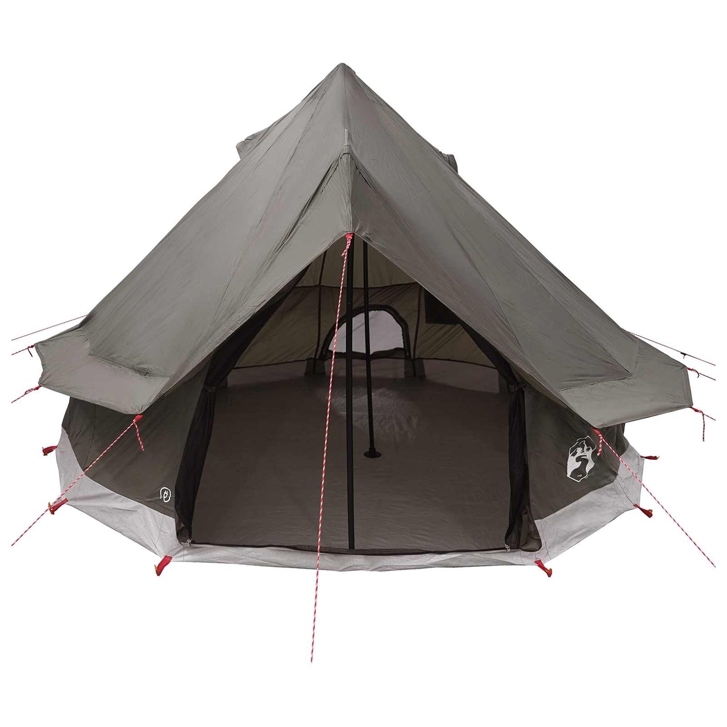 Tipi Tent with Roof Brown Grey 250 x 250 cm Polyester and Steel