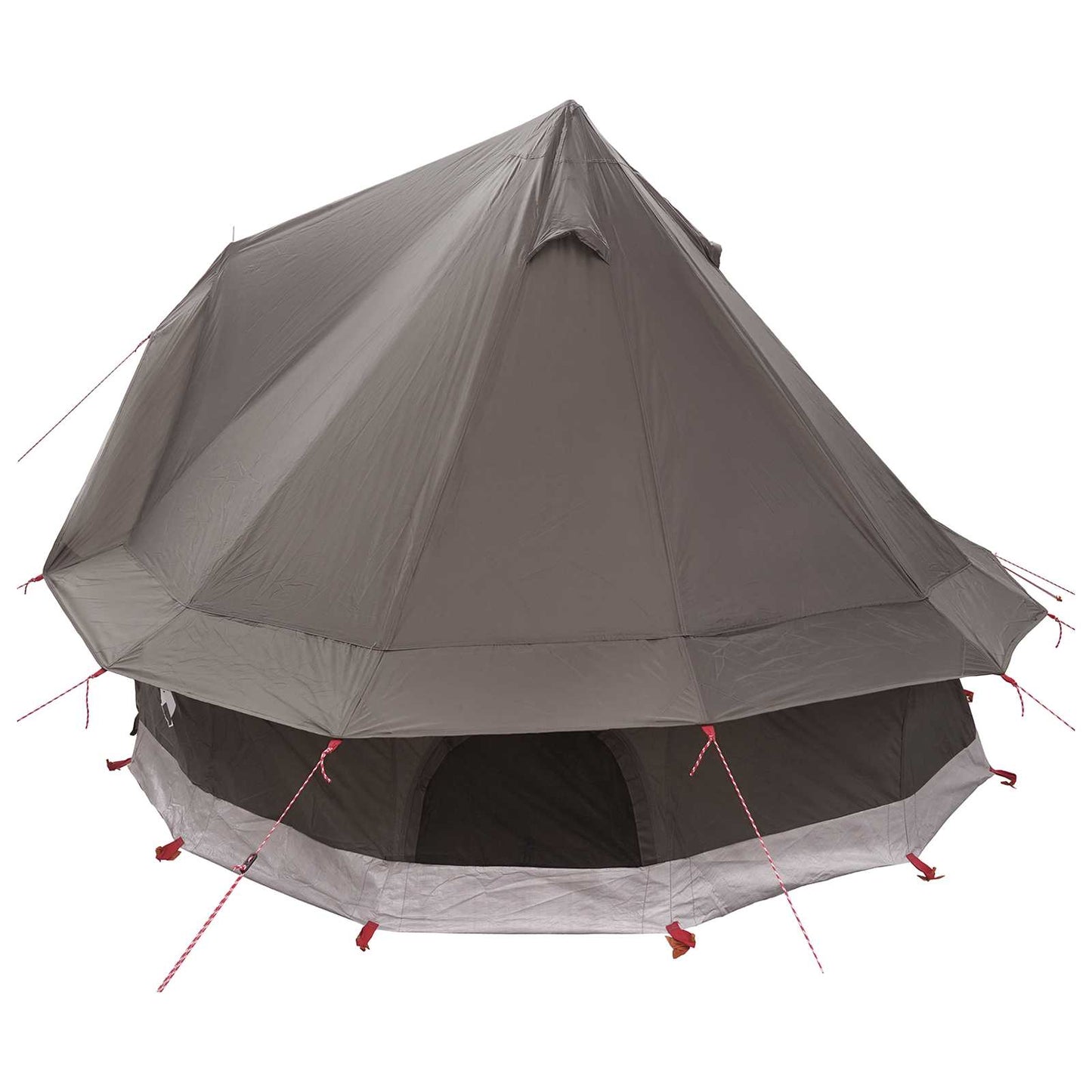 Tipi Tent with Roof Brown Grey 250 x 250 cm Polyester and Steel