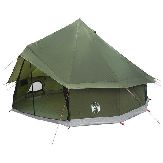 Tipi Tent 6-Person Army Green Polyester and Steel