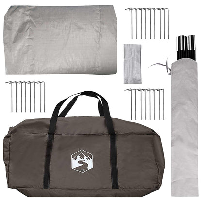 Tipi Tent Brown Grey 300 x 300 x 200 cm Polyester and Steel