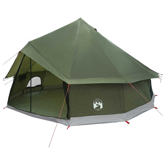 Tipi Tent 8-Person Army Green Polyester and Steel