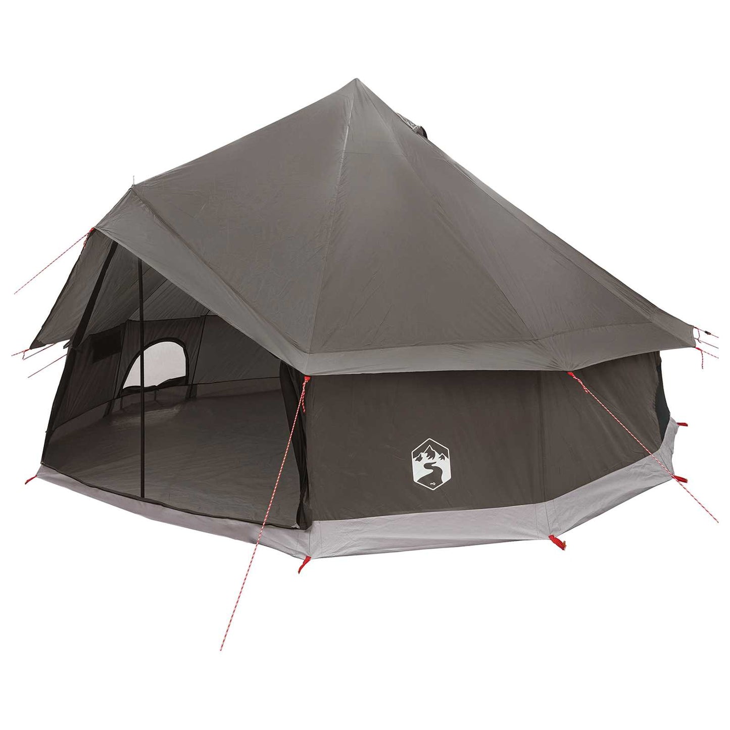 Tipi Tent Brown Grey 400 x 400 x 250 cm Polyester and Steel
