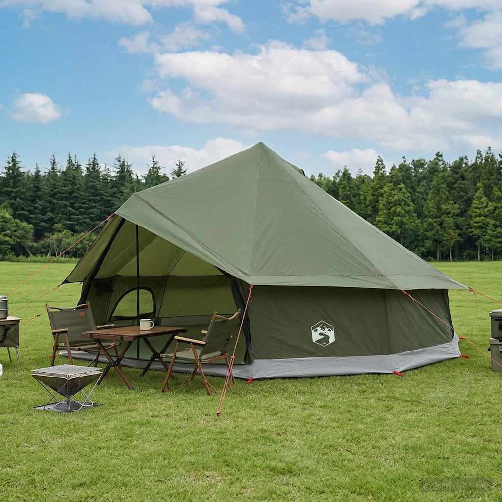Tipi Tent Olive Green 600 x 600 x 350 cm Polyester and Steel