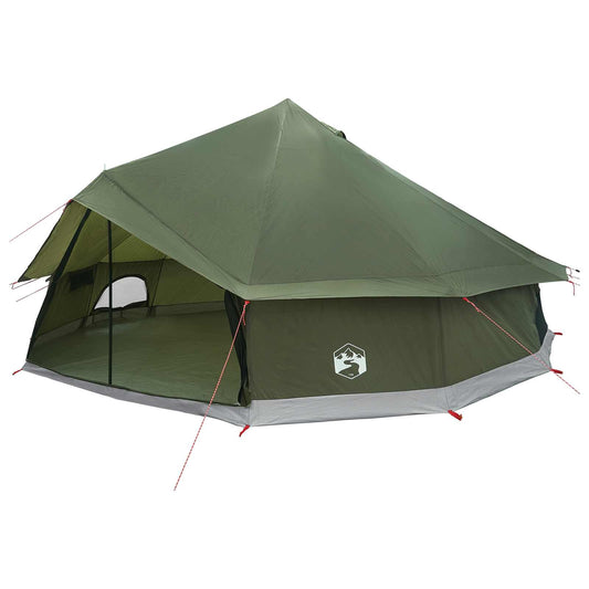 Tipi Tent 12-Person Army Green Polyester and Steel