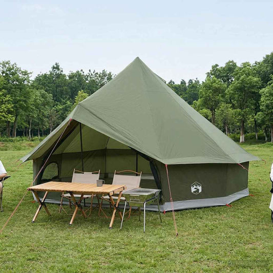 Tipi Tent 10-Person Army Green Polyester and Steel