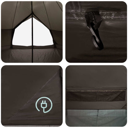 Tipi Tent Brown Grey 500 x 500 x 300 cm Polyester and Steel