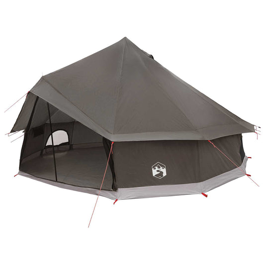 Tipi Tent 10-Person Brown Grey Polyester and Steel