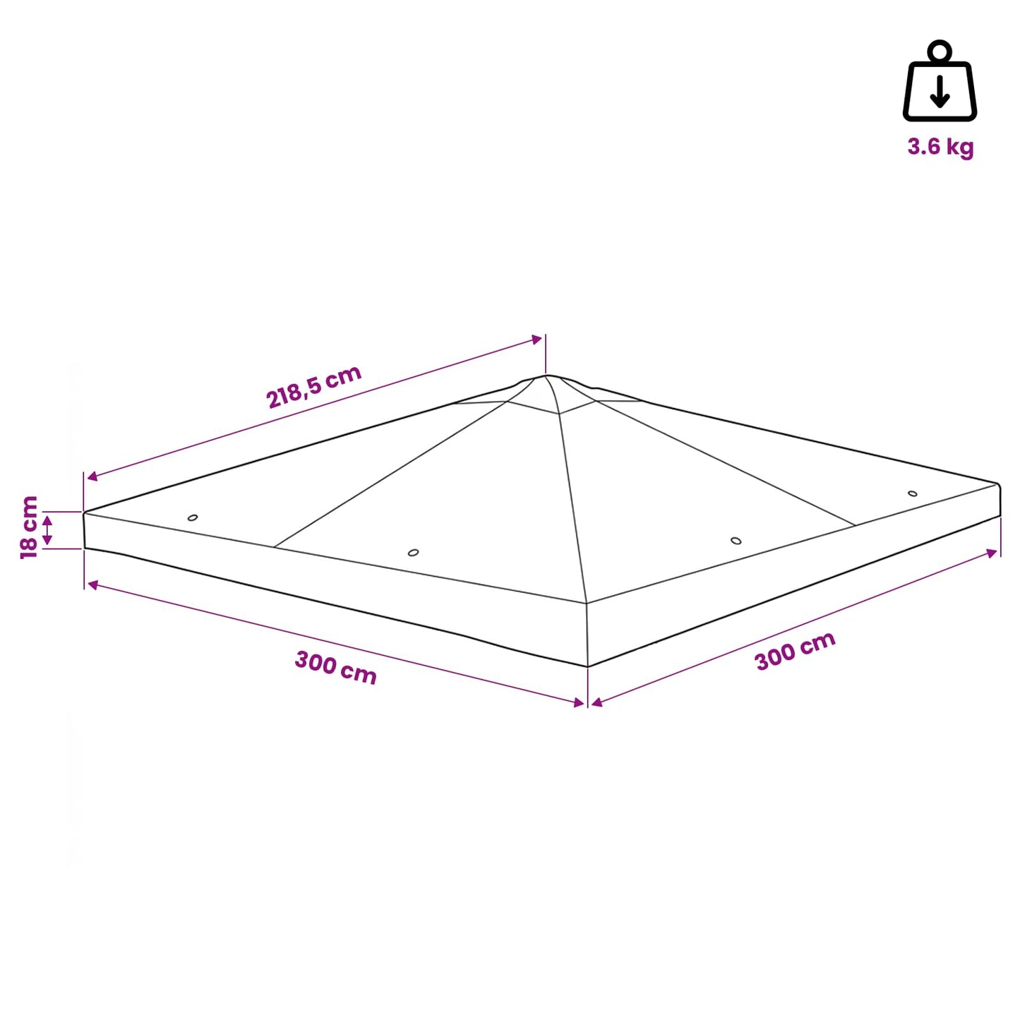 Gazebo Cover with Roof Taupe 300 x 300 cm Polyester and Steel