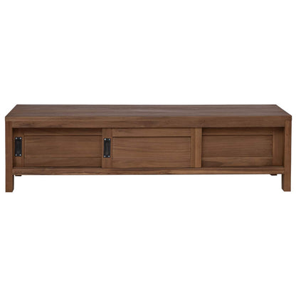 TV Cabinet 110 x 30 x 30 cm Solid Teak Wood Natural