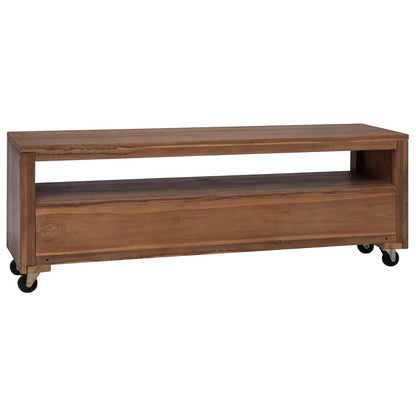 TV Cabinet 110 x 30 x 40 cm Natural Solid Teak Wood