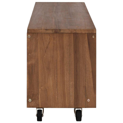 TV Cabinet 110 x 30 x 40 cm Natural Solid Teak Wood