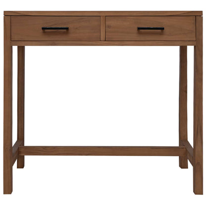 Desk with Drawers Natural Solid Teak Wood 80 x 50 x 75 cm