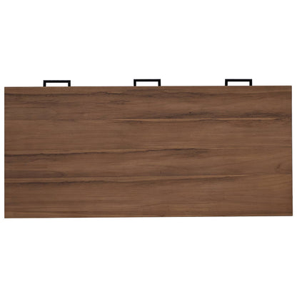 Desk with Drawers Natural Solid Teak Wood 110 x 50 x 75 cm