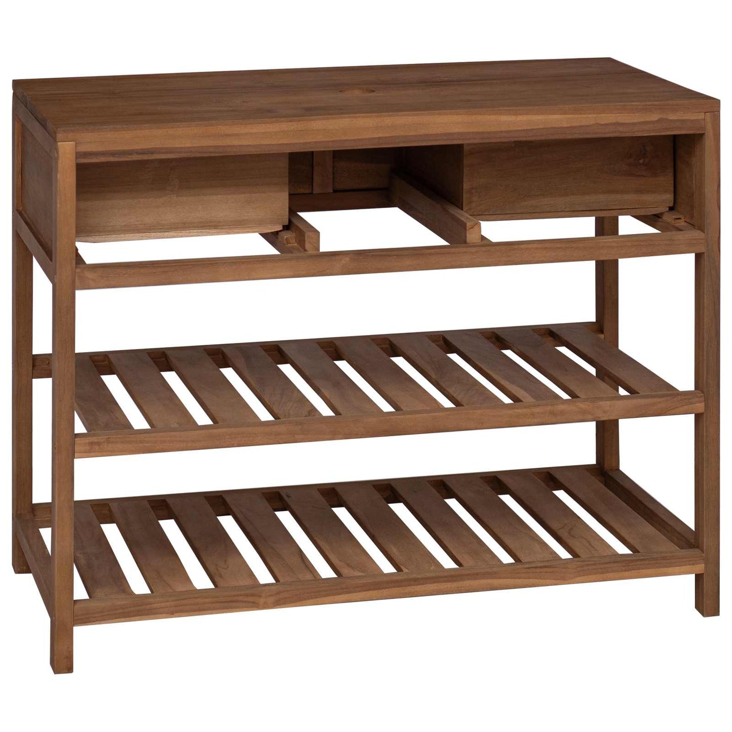Bathroom Cabinet Natural 90 x 45 x 75 cm Solid Teak Wood