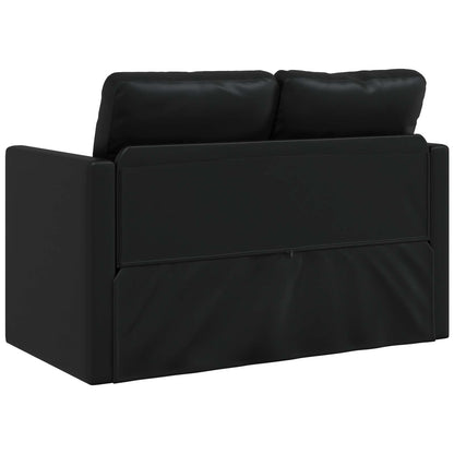 Folding Sofa Bed Black 112 x 60 x 55 cm Faux Leather