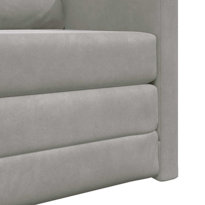 Folding Sofa Bed Light Grey 74 x 77 x 81 cm Velvet