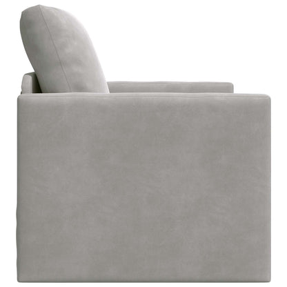 Folding Sofa Bed Light Grey 74 x 77 x 81 cm Velvet