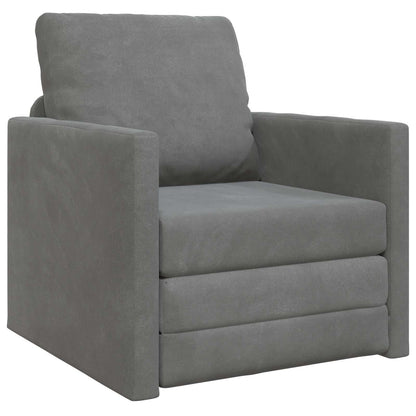 Folding Sofa Bed Dark Grey 74 x 77 x 81 cm Velvet