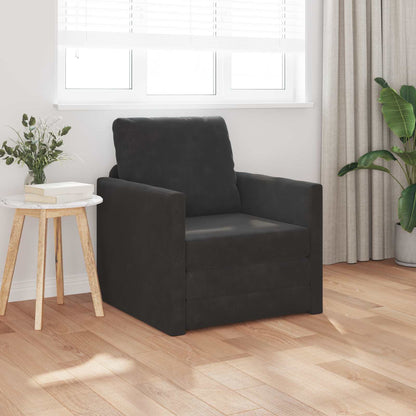 Folding Sofa Bed Black 74 x 77 x 81 cm Velvet