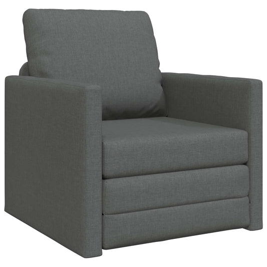 Folding Sofa Bed Dark Grey 74 x 77 x 81 cm Fabric