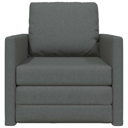 Folding Sofa Bed Dark Grey 74 x 77 x 81 cm Fabric