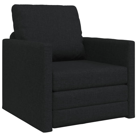 Folding Sofa Bed Black 74 x 77 x 81 cm Fabric