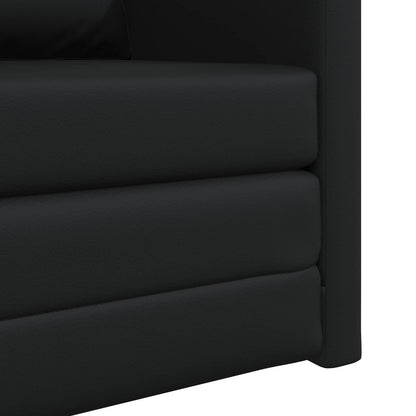 Folding Sofa Bed Black 74 x 77 x 81 cm Faux Leather