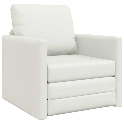 Folding Sofa Bed White 74 x 77 x 81 cm Faux Leather