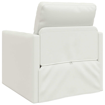 Folding Sofa Bed White 74 x 77 x 81 cm Faux Leather