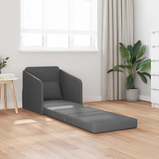 Folding Sofa Bed Dark Grey 65 x 80 x 83 cm Fabric