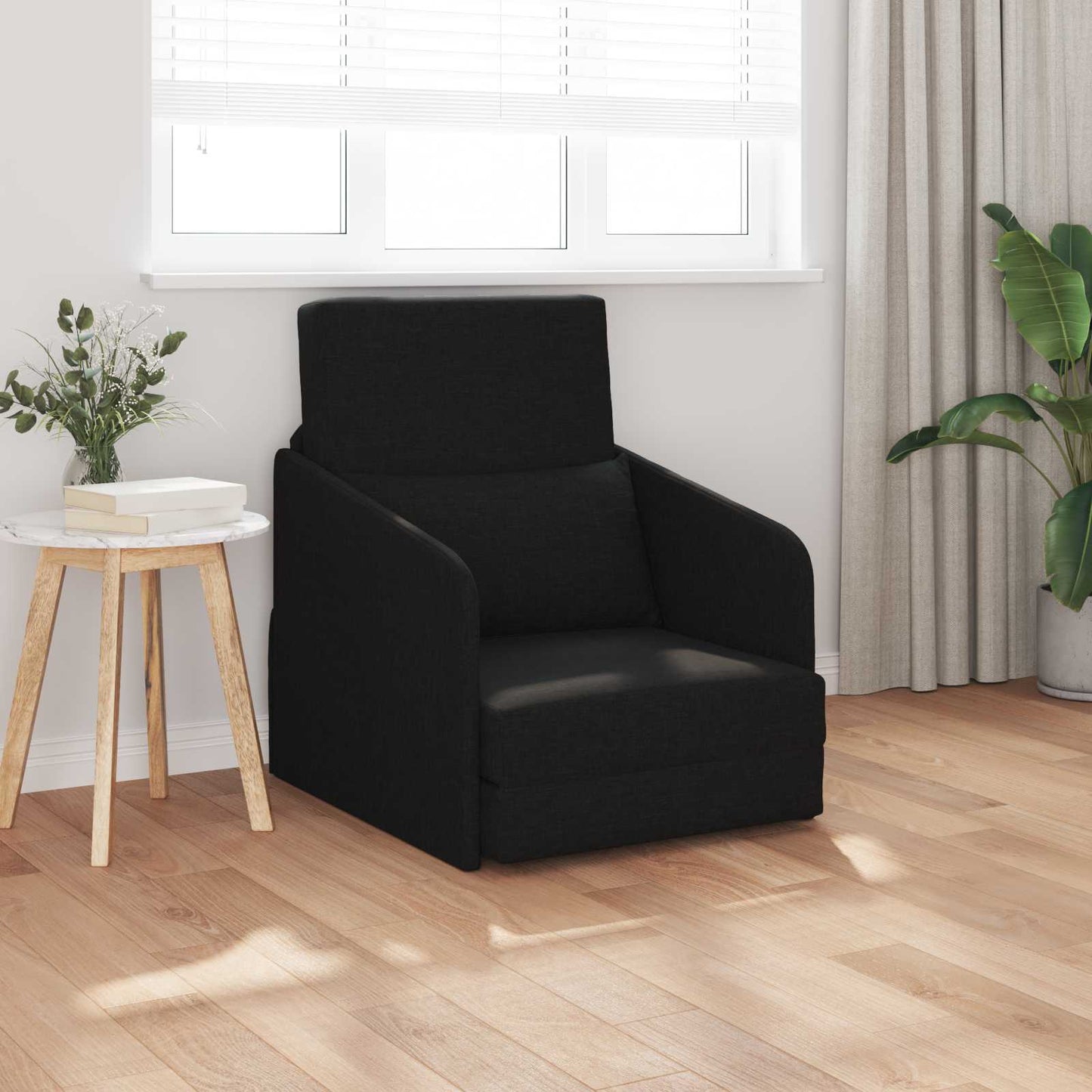 Folding Sofa Bed Black 65 x 80 x 83 cm Fabric