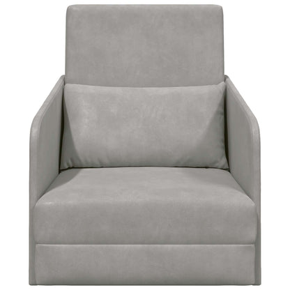 Folding Sofa Bed Light Grey 65 x 80 x 83 cm Velvet