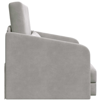 Folding Sofa Bed Light Grey 65 x 80 x 83 cm Velvet