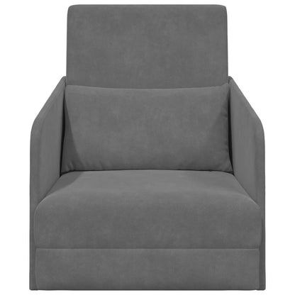 Folding Sofa Bed Dark Grey 65 x 80 x 83 cm Velvet