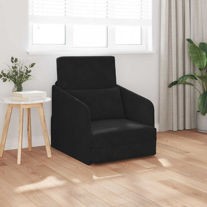 Folding Sofa Bed Black 65 x 80 x 83 cm Velvet