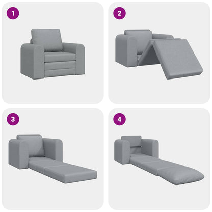 Folding Sofa Bed Light Grey 98 x 71 x 83 cm Fabric