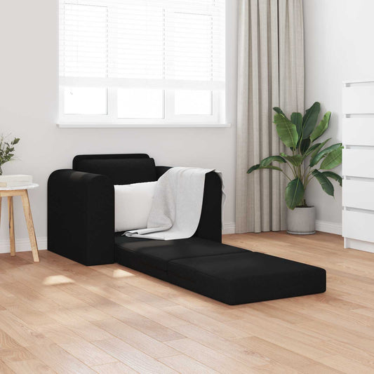 Folding Sofa Bed Black 98 x 71 x 83 cm Fabric
